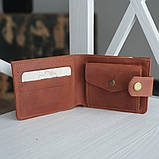 Чоловічий шкіряний гаманець портмоне BGS коньячний BGS3185, фото 2