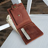 Чоловічий шкіряний гаманець портмоне BGS коньячний BGS3185, фото 3