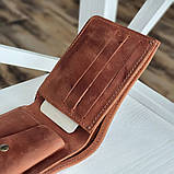 Чоловічий шкіряний гаманець портмоне BGS коньячний BGS3185, фото 5