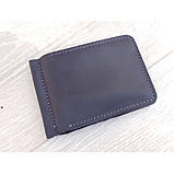 Шкіряний маленький гаманець затиск для грошей BGS синього кольору BGS3186, фото 3