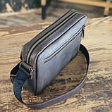 Чоловіча шкіряна сумка крос боді BGS 19*25*5 см коричнева BGS3187, фото 3