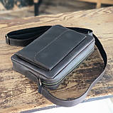 Чоловіча шкіряна сумка крос боді BGS 19*25*5 см коричнева BGS3187, фото 4