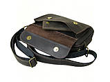 Чоловіча шкіряна сумка крос боді BGS 19*25*5 см коричнева BGS3187, фото 8