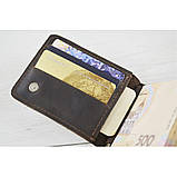 Шкіряний маленький гаманець затиск для грошей BGS коричневий BGS3188, фото 3