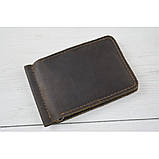 Шкіряний маленький гаманець затиск для грошей BGS коричневий BGS3188, фото 5