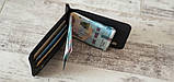Шкіряний маленький гаманець затиск для грошей BGS чорний BGS3190, фото 3