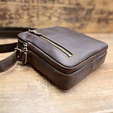 Чоловіча шкіряна сумка через плече BGS 22*20*7 см коричнева BGS3192, фото 2