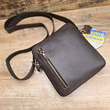 Чоловіча шкіряна сумка через плече BGS 22*20*7 см коричнева BGS3192, фото 3