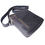 Чоловіча шкіряна сумка через плече BGS 22*20*7 см коричнева BGS3192, фото 5