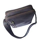 Чоловіча шкіряна сумка через плече BGS 22*20*7 см коричнева BGS3192, фото 6