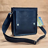 Сумка чоловіча через плече BGS шкіряна 28*24*6 см чорна BGS3193, фото 3