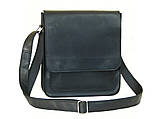 Сумка чоловіча через плече BGS шкіряна 28*24*6 см чорна BGS3193, фото 6