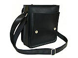 Сумка чоловіча через плече BGS шкіряна 28*24*6 см чорна BGS3193, фото 7