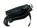 Сумка чоловіча через плече BGS шкіряна 28*24*6 см чорна BGS3193, фото 9
