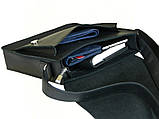Сумка чоловіча через плече BGS шкіряна 28*24*6 см чорна BGS3193, фото 10