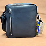 Чоловіча шкіряна сумка через плече BGS 22*20*7 см чорна BGS3194, фото 2