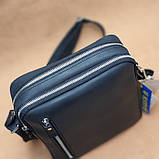 Чоловіча шкіряна сумка через плече BGS 22*20*7 см чорна BGS3194, фото 4