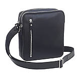 Чоловіча шкіряна сумка через плече BGS 22*20*7 см чорна BGS3194, фото 7