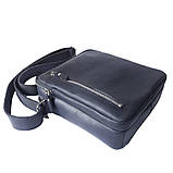 Чоловіча шкіряна сумка через плече BGS 22*20*7 см чорна BGS3194, фото 8