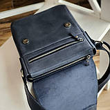 Чоловіча шкіряна сумка через плече BGS синя 23*20*5 см BGS3196, фото 4