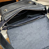 Чоловіча шкіряна сумка через плече BGS синя 23*20*5 см BGS3196, фото 5