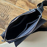 Чоловіча шкіряна сумка через плече BGS синя 23*20*5 см BGS3196, фото 6