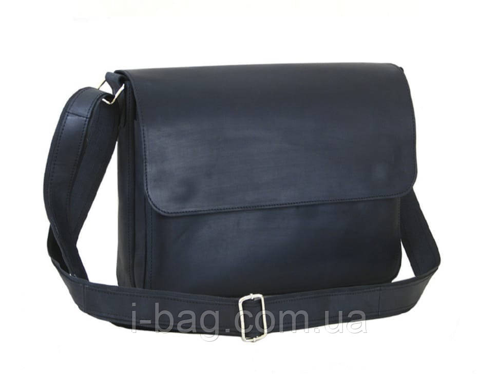 Шкіряна сумка месенджер для документів А4 BGS чорна BGS3197, фото 1