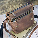 Чоловіча шкіряна сумка BGS c декоративною строчкою 23*20*7 см коньячна BGS3199, фото 3