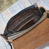 Чоловіча шкіряна сумка BGS c декоративною строчкою 23*20*7 см коньячна BGS3199, фото 4