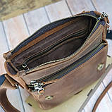 Чоловіча шкіряна сумка BGS c декоративною строчкою 23*20*7 см коньячна BGS3199, фото 5
