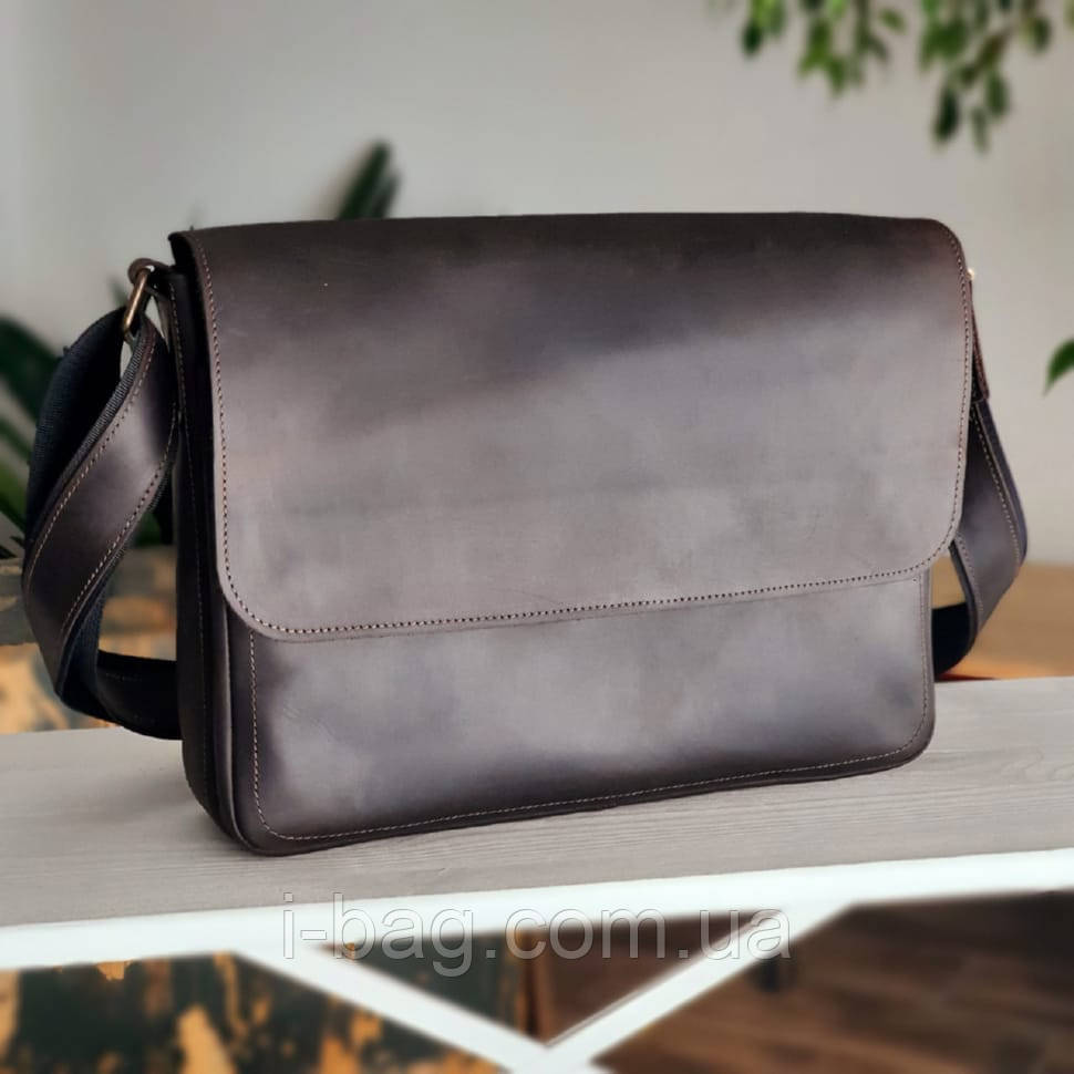 Шкіряна сумка месенджер для документів А4 BGS коричнева BGS3201, фото 1