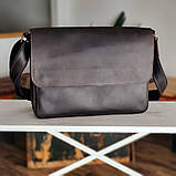 Шкіряна сумка месенджер для документів А4 BGS коричнева BGS3201, фото 2