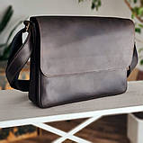 Шкіряна сумка месенджер для документів А4 BGS коричнева BGS3201, фото 3