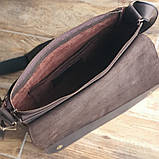 Шкіряна сумка месенджер для документів А4 BGS коричнева BGS3201, фото 5