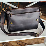 Шкіряна сумка месенджер для документів А4 BGS коричнева BGS3201, фото 8