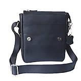 Чоловіча сумка з вінтажній шкіри BGS 23*20*5 см чорна BGS3208, фото 2