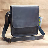 Сумка чоловіча через плече BGS шкіряна 28*24*7 см коричнева BGS3209, фото 2