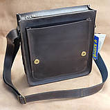 Сумка чоловіча через плече BGS шкіряна 28*24*7 см коричнева BGS3209, фото 3