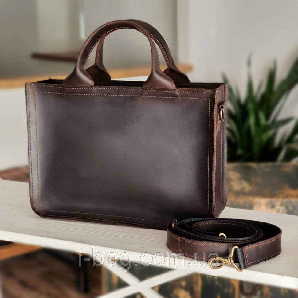 Шкіряна сумка для документів BGS коричнева BGS3210, фото 1