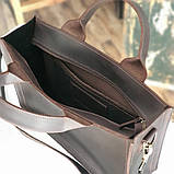 Шкіряна сумка для документів BGS коричнева BGS3210, фото 4