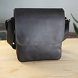 Чоловіча повсякденна шкіряна сумка BGS коричнева 23*20*7 см BGS3211, фото 3