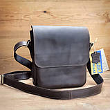 Чоловіча повсякденна шкіряна сумка BGS коричнева 23*20*7 см BGS3211, фото 4