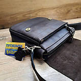 Чоловіча повсякденна шкіряна сумка BGS коричнева 23*20*7 см BGS3211, фото 6