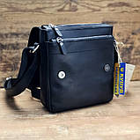 Чоловіча повсякденна шкіряна сумка BGS чорна 23*20*7 см BGS3212, фото 2