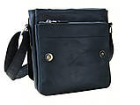 Чоловіча повсякденна шкіряна сумка BGS чорна 23*20*7 см BGS3212, фото 4