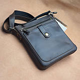 Чоловіча шкіряна сумка планшет BGS 22*20*3 см коричнева BGS3213, фото 3