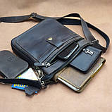 Чоловіча шкіряна сумка планшет BGS 22*20*3 см коричнева BGS3213, фото 4