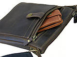 Чоловіча шкіряна сумка планшет BGS 22*20*3 см коричнева BGS3213, фото 8