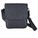 Чоловіча повсякденна сумка BGS шкіряна 23*20*5 см чорна BGS3214, фото 5