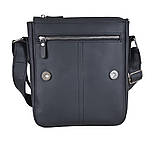 Чоловіча повсякденна сумка BGS шкіряна 23*20*5 см чорна BGS3214, фото 6